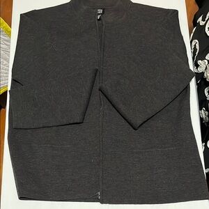 Eileen Fisher Dark Grey Full-Zip Sweater